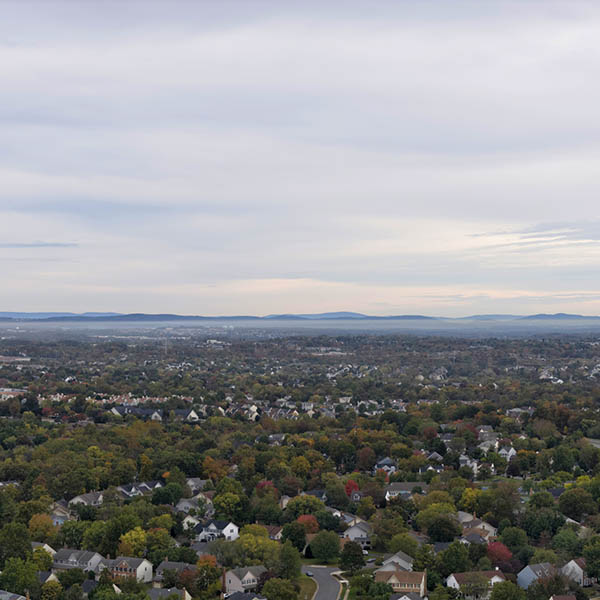 Aerial view of a residential area in USA